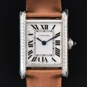 Tank Must Small 29.5×22mm Diamond K11F White Dial Brown Smooth Strap Quartz