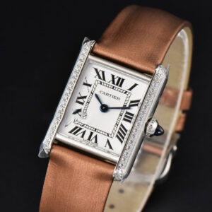 Tank Must Small 29.5×22mm Diamond K11F White Dial Brown Smooth Strap Quartz - Image 10