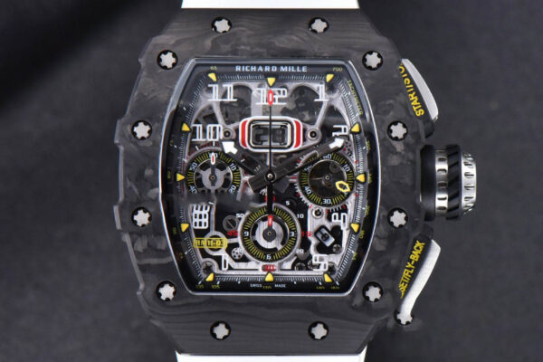 RM011 NTPT Chrono KVF Skeleton Dial on White Rubber Strap A7750 V2