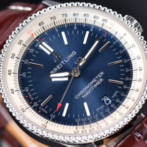 Navitimer TF 38MM SS Blue Dial White Bezel Brown Leather Strap A2824 - Image 7