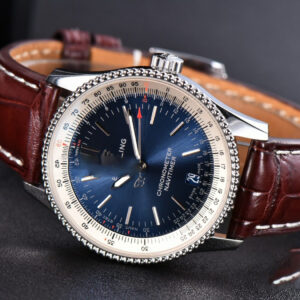 Navitimer TF 38MM SS Blue Dial White Bezel Brown Leather Strap A2824 - Image 11