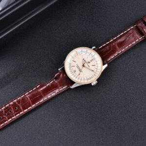 Navitimer TF 38MM RG White Dial White Bezel Brown Leather Strap A2824 - Image 5