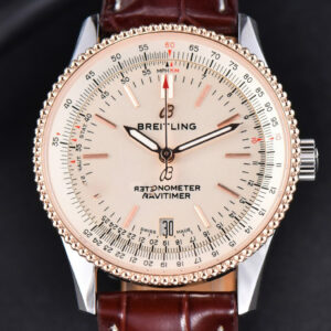 Navitimer TF 38MM RG White Dial White Bezel Brown Leather Strap A2824