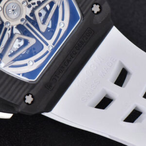 RM011 NTPT Chrono KVF Skeleton Dial on White Rubber Strap A7750 V2 - Image 11