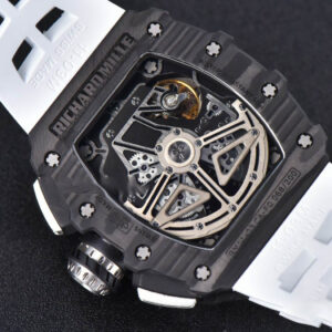 RM011 NTPT Chrono KVF Skeleton Dial on White Rubber Strap A7750 V2 - Image 12