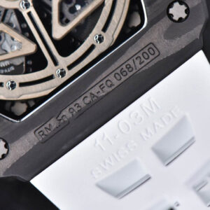 RM011 NTPT Chrono KVF Skeleton Dial on White Rubber Strap A7750 V2 - Image 14