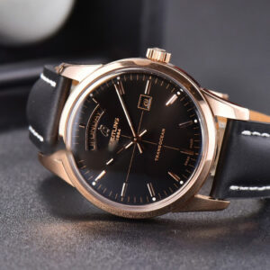 Transocean Day & Date V7F 43MM RG Black Dial Black Leather Strap Clone CA145 - Image 25