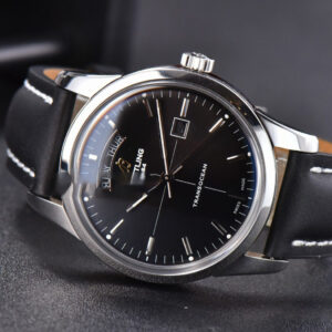 Transocean Day & Date V7F 43MM Black Dial Black Leather Strap Clone CA145 - Image 17