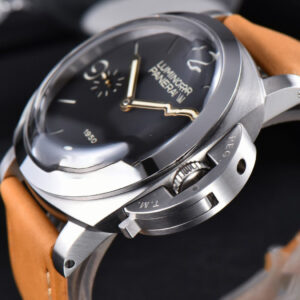 PAM127 47MM E Luminor 1950 XF Black Dial Brown Leather Strap A6497 - Image 7