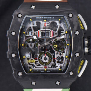 RM011 NTPT Chrono KVF Skeleton Dial on Green Camo Rubber Strap A7750 V2