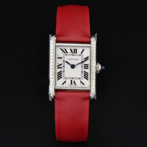 Tank Must Small 29.5×22mm Diamond K11F White Dial Red Smooth Strap Quartz - Image 9