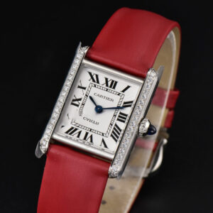 Tank Must Small 29.5×22mm Diamond K11F White Dial Red Smooth Strap Quartz - Image 10