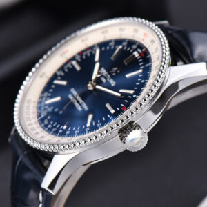 Navitimer TF 41MM SS Blue Dial White Bezel Blue Leather Strap A2824 - Image 6