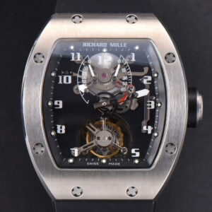 RM001 Tourbillon SS JBF 47MM Black Skeleton Dial Black Rubber Strap
