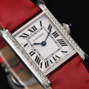 Tank Must Small 29.5×22mm Diamond K11F White Dial Red Smooth Strap Quartz - Image 16