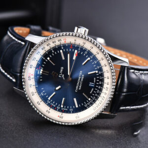 Navitimer TF 41MM SS Blue Dial White Bezel Blue Leather Strap A2824 - Image 10