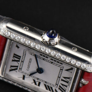 Tank Must Small 29.5×22mm Diamond K11F White Dial Red Smooth Strap Quartz - Image 18