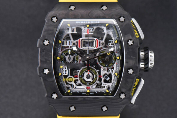 RM011 NTPT Chrono KVF Skeleton Dial on Yellow Rubber Strap A7750 V2