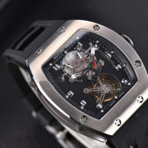 RM001 Tourbillon SS JBF 47MM Black Skeleton Dial Black Rubber Strap - Image 5