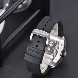 RM001 Tourbillon SS JBF 47MM Black Skeleton Dial Black Rubber Strap - Image 6