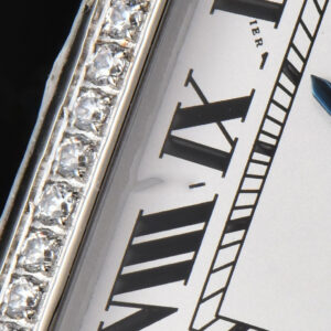 Tank Must Small 29.5×22mm Diamond K11F White Dial Red Litchi Grained Strap Quartz - Image 12