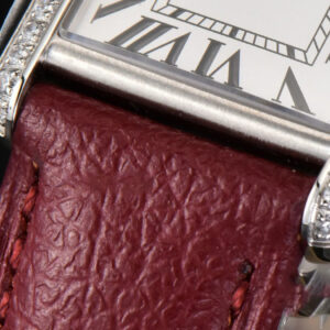 Tank Must Small 29.5×22mm Diamond K11F White Dial Red Litchi Grained Strap Quartz - Image 14