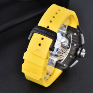 RM011 NTPT Chrono KVF Skeleton Dial on Yellow Rubber Strap A7750 V2 - Image 4