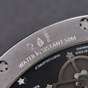 RM001 Tourbillon SS JBF 47MM Black Skeleton Dial Black Rubber Strap - Image 15