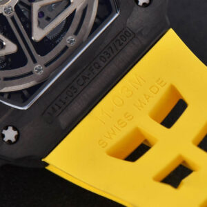 RM011 NTPT Chrono KVF Skeleton Dial on Yellow Rubber Strap A7750 V2 - Image 7