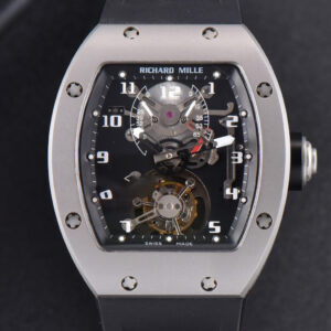 RM001 Tourbillon Titanium JBF 47MM Black Skeleton Dial Black Rubber Strap