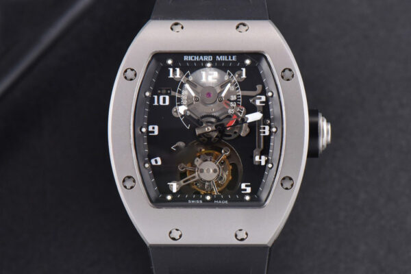 RM001 Tourbillon Titanium JBF 47MM Black Skeleton Dial Black Rubber Strap