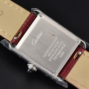 Tank Must Small 29.5×22mm Diamond K11F White Dial Red Litchi Grained Strap Quartz - Image 25
