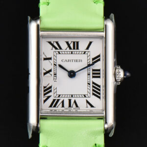 Tank Must Small 29.5×22mm K11F White Dial Green Smooth Calf Strap Quartz