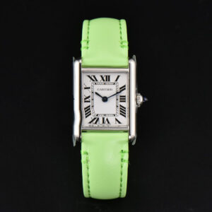 Tank Must Small 29.5×22mm K11F White Dial Green Smooth Calf Strap Quartz - Image 9