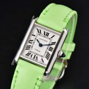 Tank Must Small 29.5×22mm K11F White Dial Green Smooth Calf Strap Quartz - Image 10