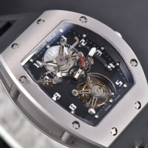 RM001 Tourbillon Titanium JBF 47MM Black Skeleton Dial Black Rubber Strap - Image 10