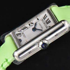 Tank Must Small 29.5×22mm K11F White Dial Green Smooth Calf Strap Quartz - Image 15