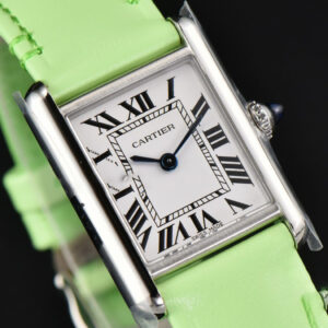 Tank Must Small 29.5×22mm K11F White Dial Green Smooth Calf Strap Quartz - Image 16