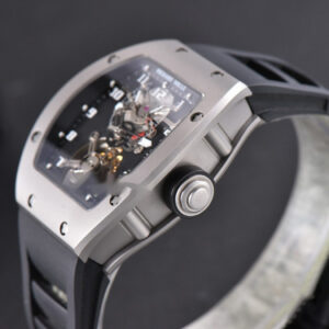 RM001 Tourbillon Titanium JBF 47MM Black Skeleton Dial Black Rubber Strap - Image 11