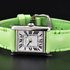 Tank Must Small 29.5×22mm K11F White Dial Green Smooth Calf Strap Quartz - Image 17