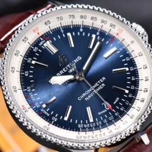 Navitimer TF 41MM SS Blue Dial White Bezel Brown Leather Strap A2824 - Image 5