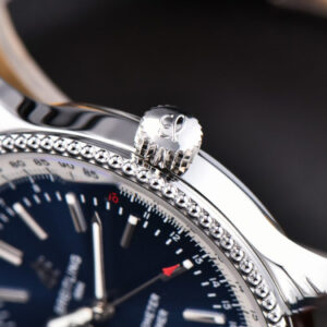 Navitimer TF 41MM SS Blue Dial White Bezel Brown Leather Strap A2824 - Image 8