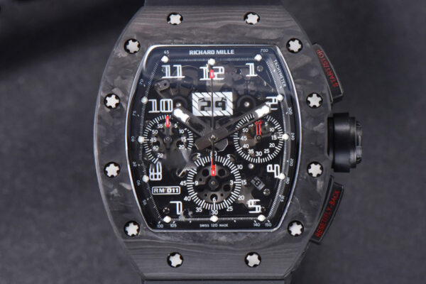 RM011 NTPT Chrono KVF Black Skeleton Dial on Black Crown black Rubber Strap A7750 V2