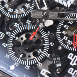 RM011 NTPT Chrono KVF Black Skeleton Dial on Black Crown black Rubber Strap A7750 V2 - Image 5