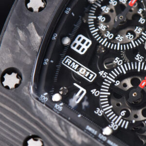 RM011 NTPT Chrono KVF Black Skeleton Dial on Black Crown black Rubber Strap A7750 V2 - Image 7
