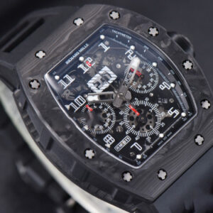 RM011 NTPT Chrono KVF Black Skeleton Dial on Black Crown black Rubber Strap A7750 V2 - Image 10