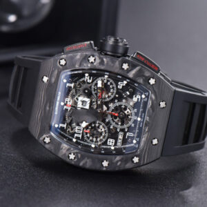 RM011 NTPT Chrono KVF Black Skeleton Dial on Black Crown black Rubber Strap A7750 V2 - Image 13