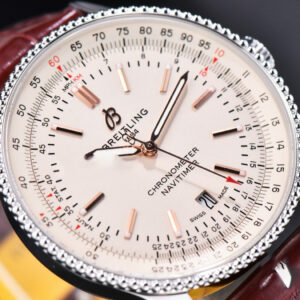 Navitimer TF 41MM SS White Dial White Bezel Brown Leather Strap A2824 - Image 13