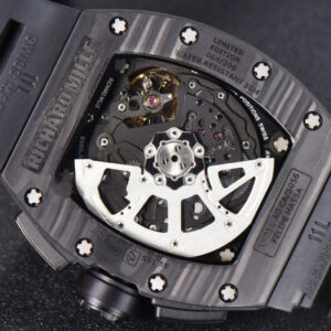 RM011 NTPT Chrono KVF Black Skeleton Dial on Black Crown black Rubber Strap A7750 V2 - Image 14