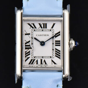 Tank Must Small 29.5×22mm K11F White Dial Blue Smooth Calf Strap Quartz